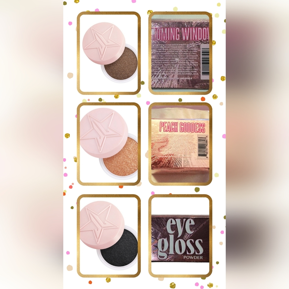 Jeffree Star Eye Gloss Trio of Wyoming Window, Peach Goddess, and Black Onyx NIB